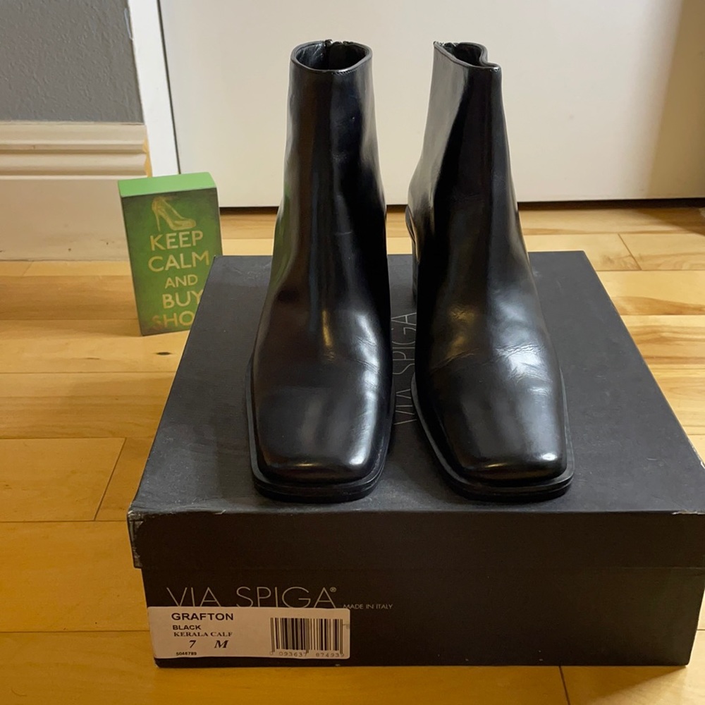 ❣️Never Worn Via Spiga “Grafton” Blk Leather Boots